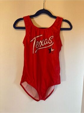 Girls Red 'Texas' One-Piece Swim Suit size M 7/8 NWOT